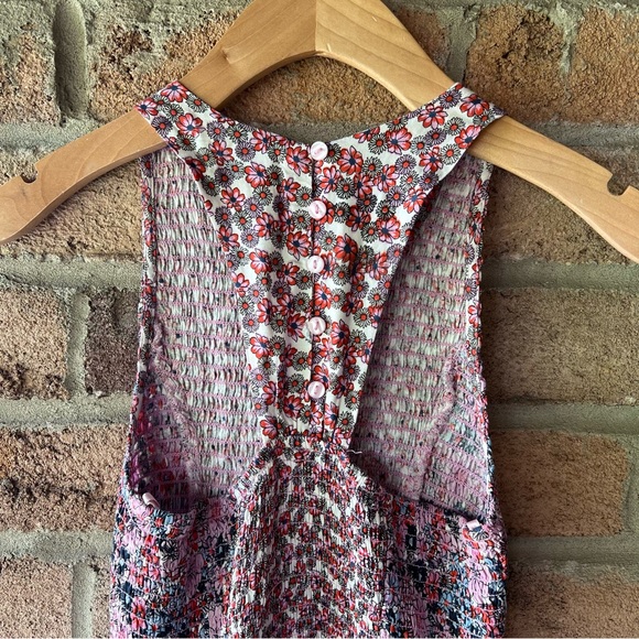 JAPNA | Pink & rose floral pattered halter racer back button up maxi dress - Picture 4 of 12